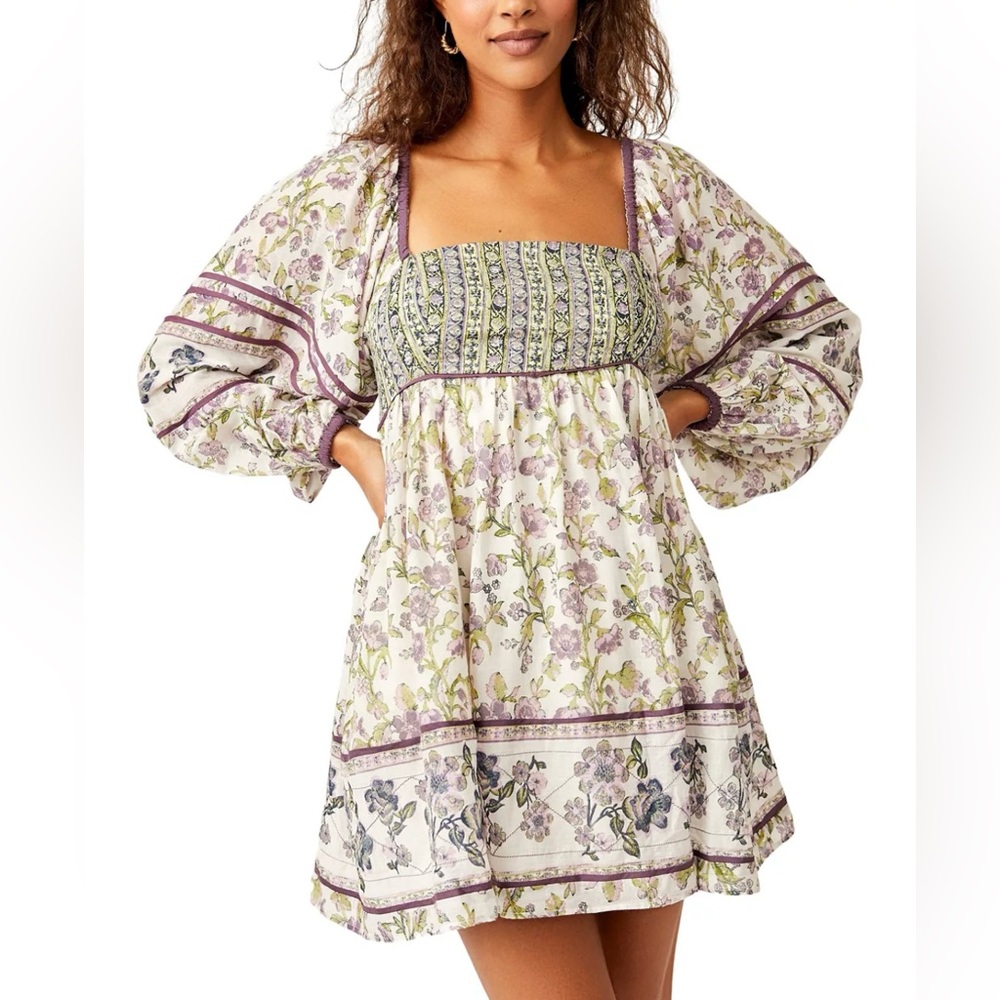 NWT Free‎ People Endless Afternoon Floral Mini Dress Size L